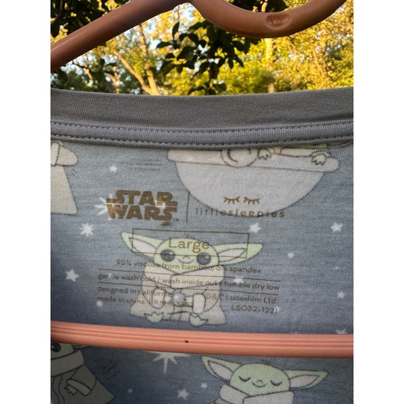 Little Sleepies | Mens Star Wars Grogu Yoda Bamboo Sleep Tshirt‎ | SZ L - Picture 5 of 5